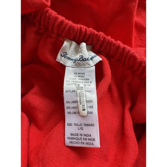 Tommy Bahama red jumpsuit Linen-Blend Red Off-The-Shoulder MINT - Picture 5 of 9